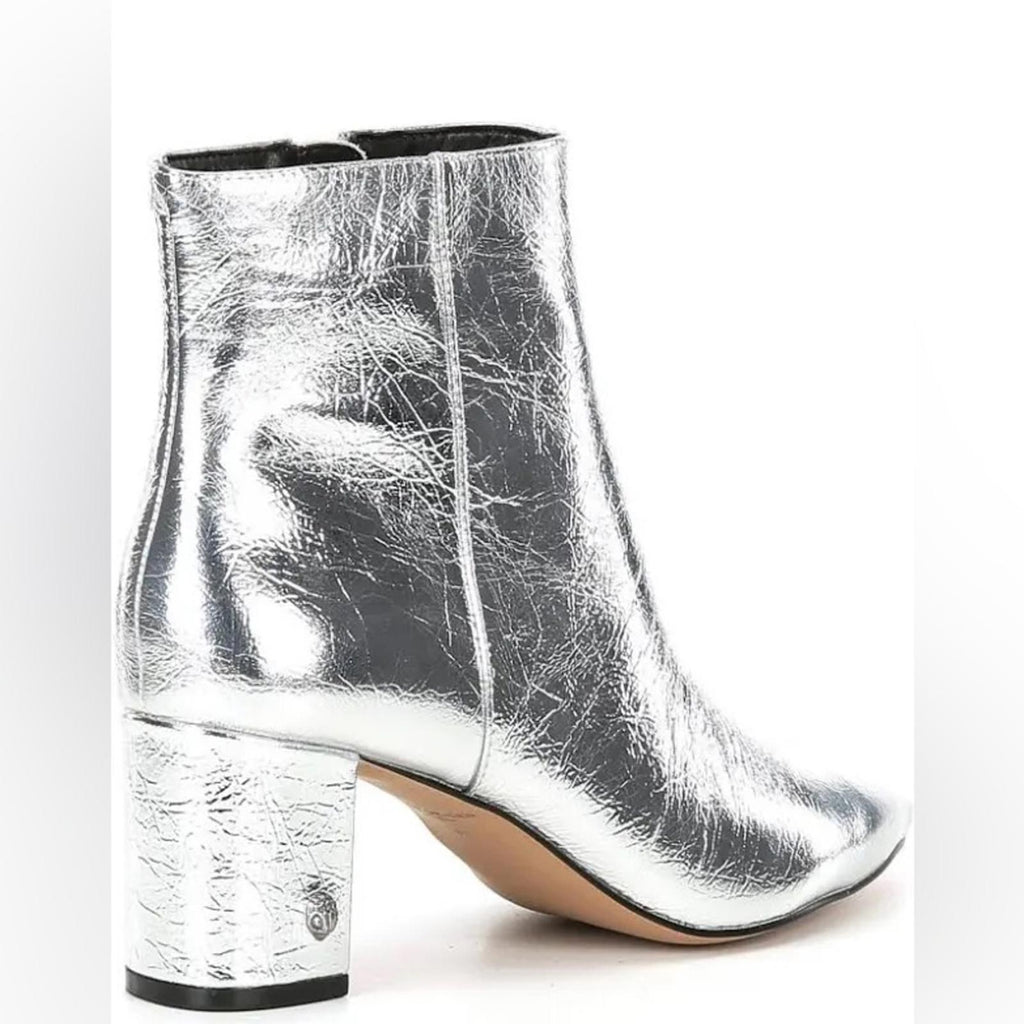 Kurt Geiger Burlington Block Heel Ankle Booties, Silver Size EU 37, New w/o Box