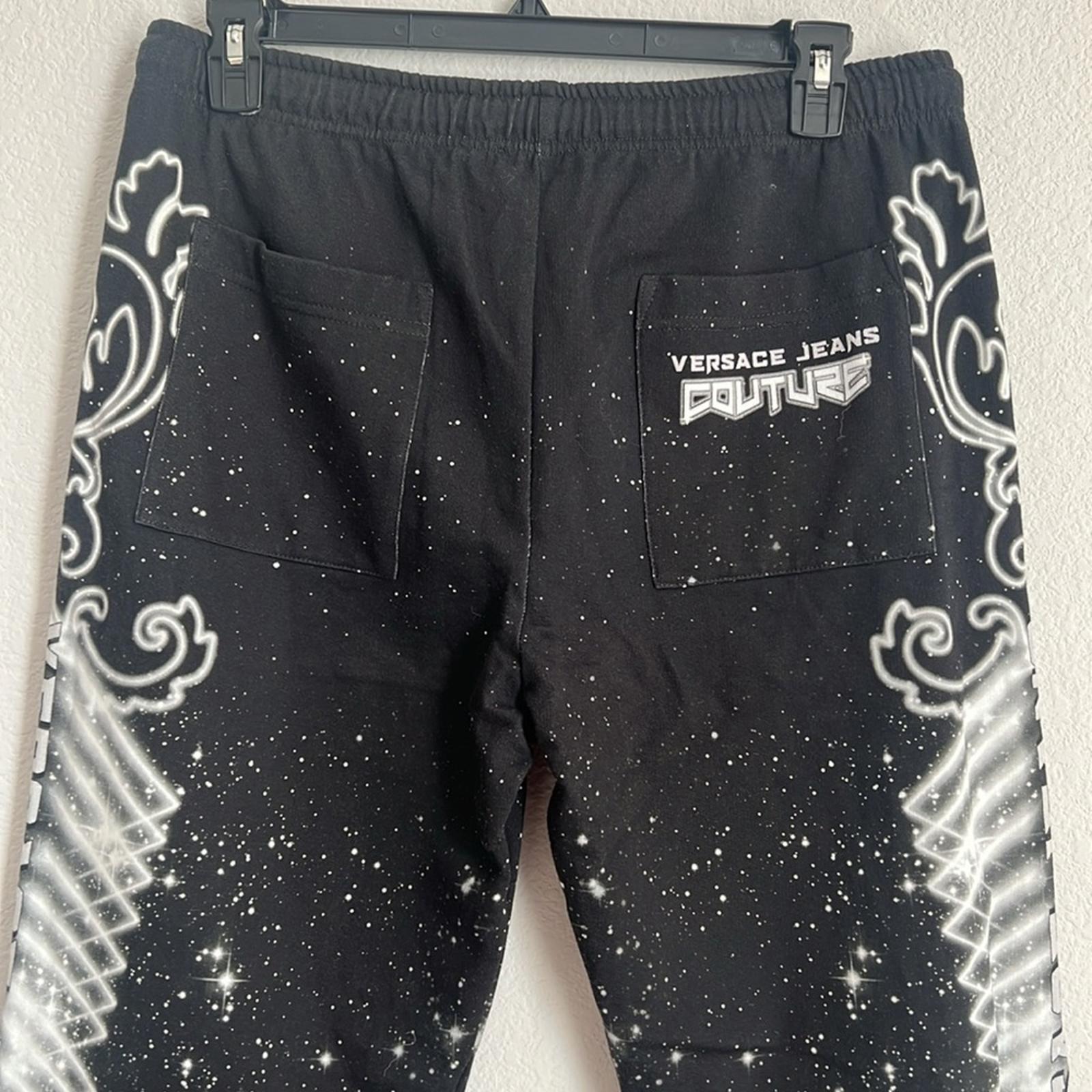 Versace Jeans Couture Felpa Panel Galaxy Sweatpants in Black/White, NWT, Size L