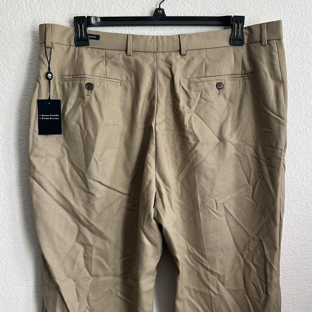 Joseph & Feiss Men's Khaki Chinos Wool-Blend, NWT, Size 40 X 30