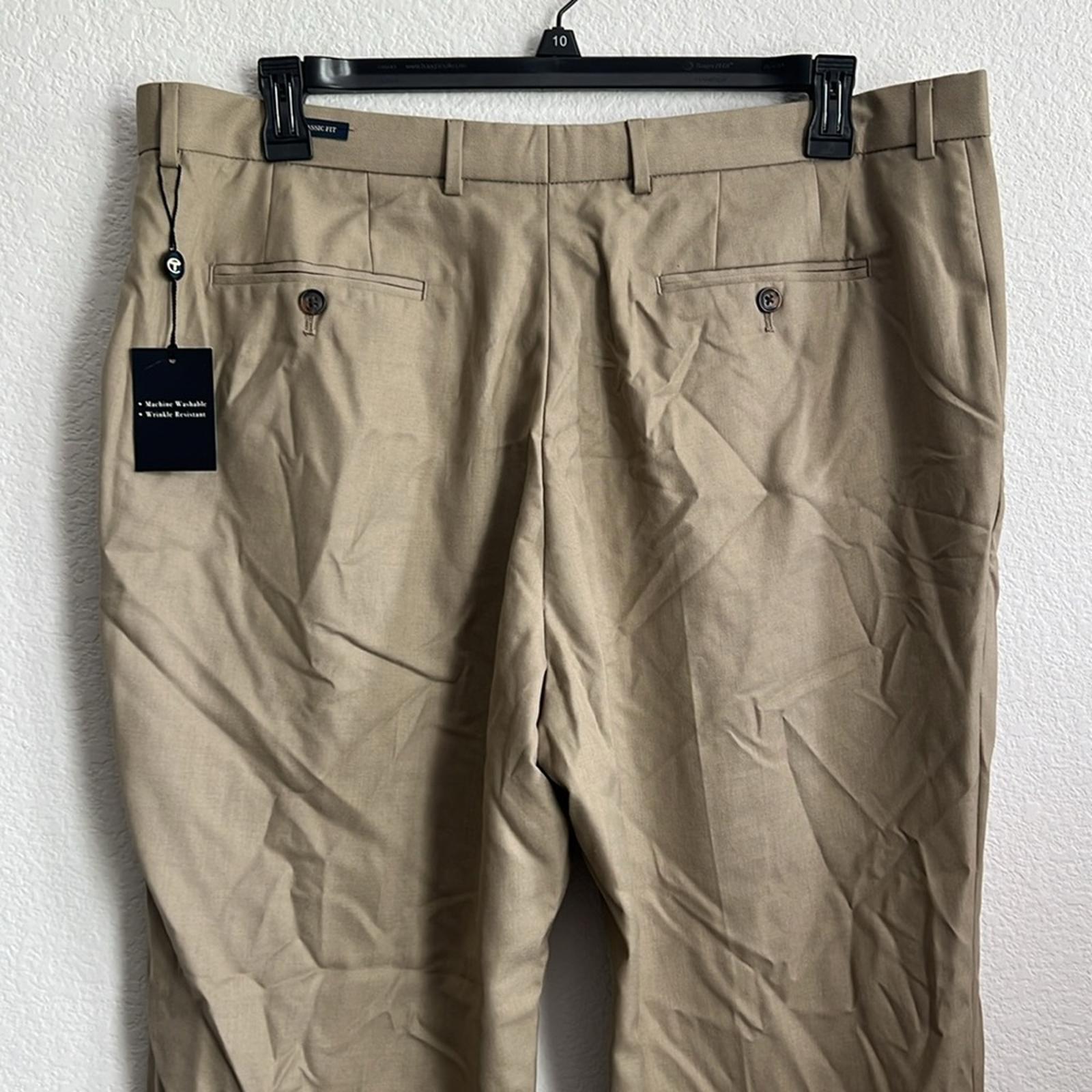 Joseph & Feiss Men's Khaki Chinos Wool-Blend, NWT, Size 40 X 30