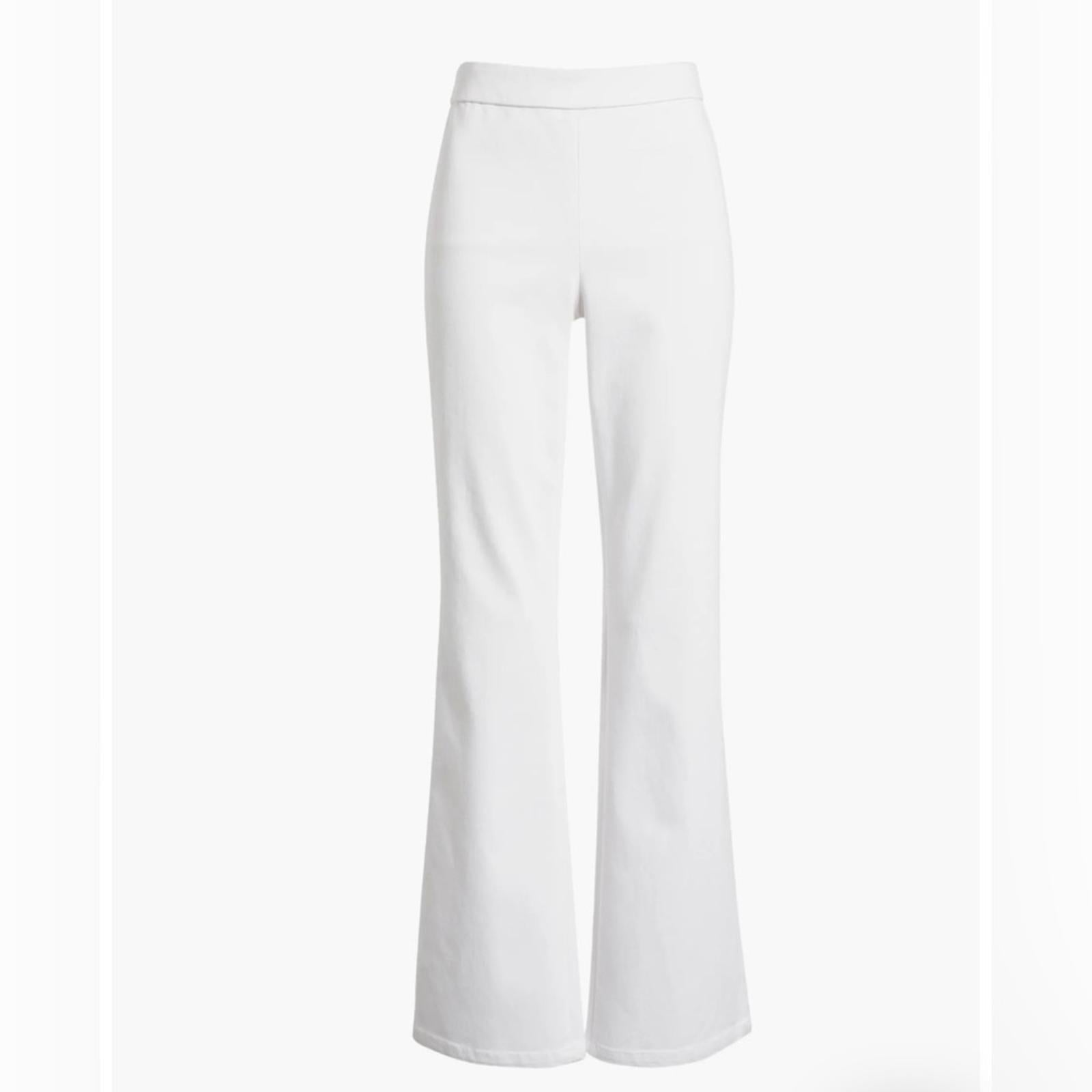 Anne Klein Pull-On High Waist Slim Flare Jeans in White, Size 2 New w/Tag $99