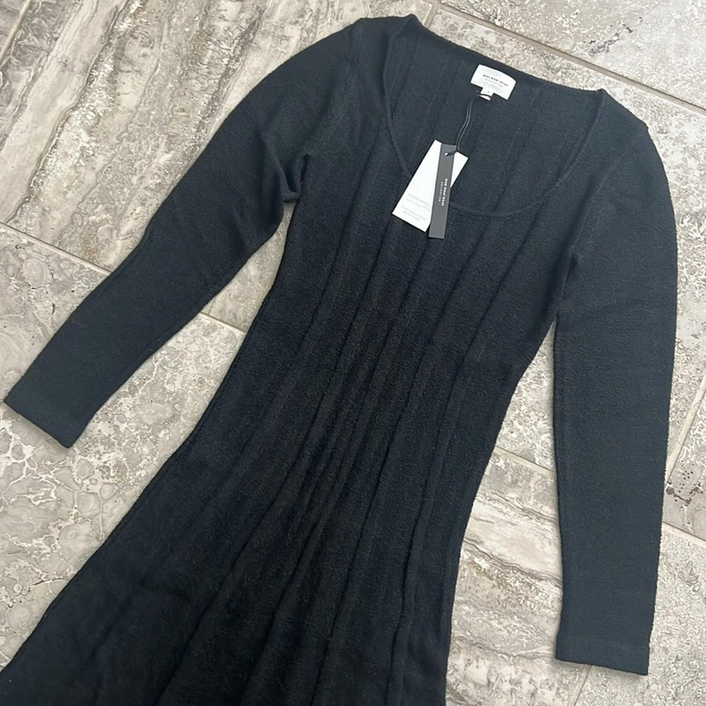 WhoWhatWear Evelyne Seamed Midi Dress, Coal/Black Size XS New w/Tag Retail $155