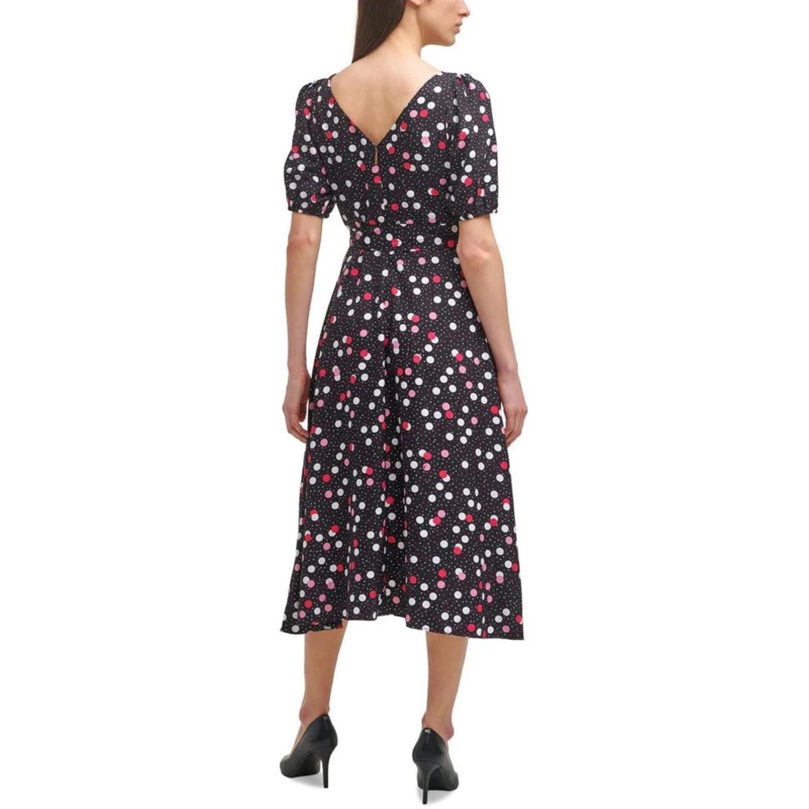 Karl Lagerfeld Paris Jacquard Wrap Midi Dress w/Asymmetric Hem Size 16 New w/Tag