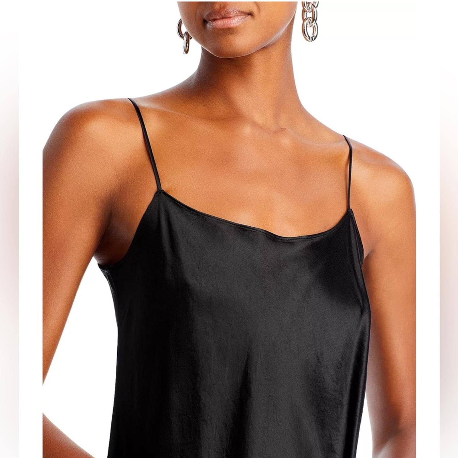 VINCE Satin Slip Dress in Black, Size S New w/Tag Retail $325