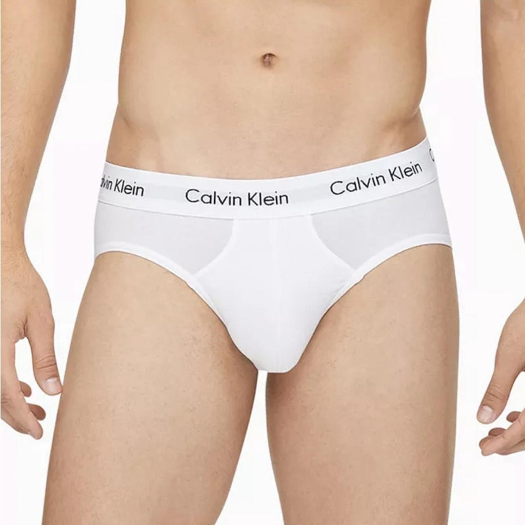 Calvin Klein 2-Pack Cotton Stretch Hip Briefs Underwear in Cream & Gray, Size XL
