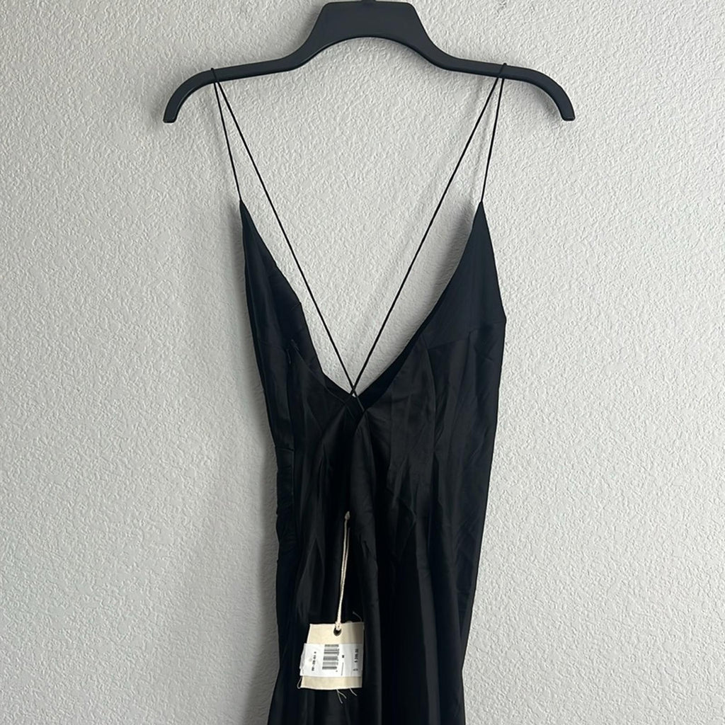 SER.O.YA Emma Sleeveless Silk Stretch Dress in Black, NWT, Size M