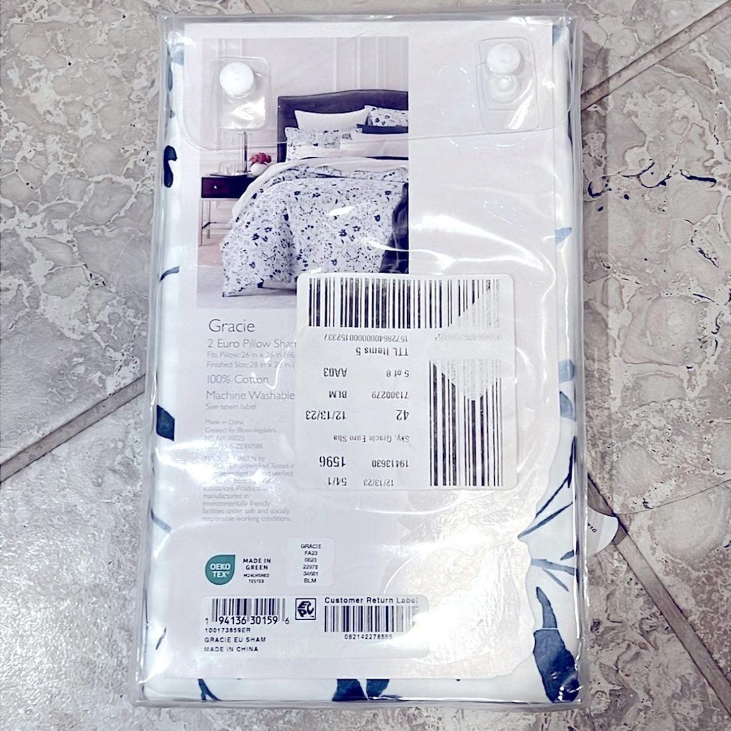 2 SKY Gracie Euro Shams in White & Blue 26”x26”
New in Box $160