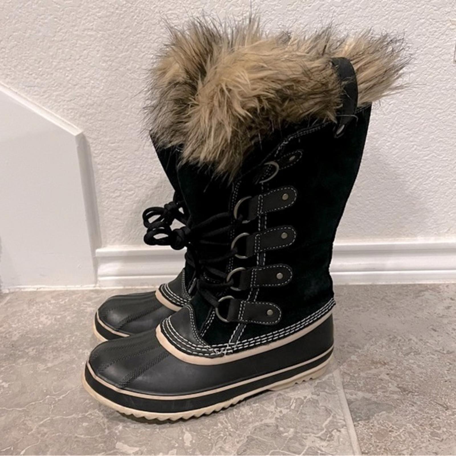 Sorel Joan of Arctic Soft Leather Waterproof Boots, Black Size 7 EXCELLENT $240