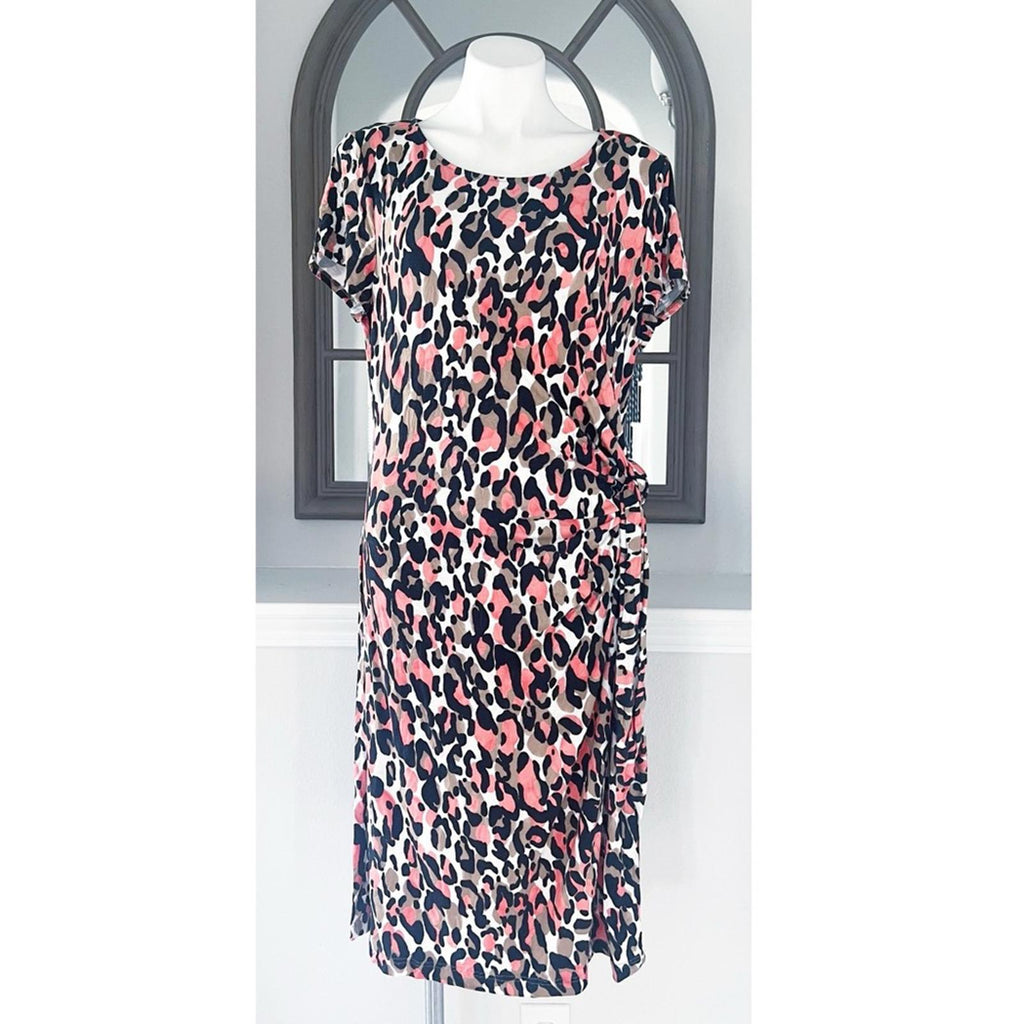 Lafayette 148 New York Animal Print Midi Dress Size XL EXCELLENT!