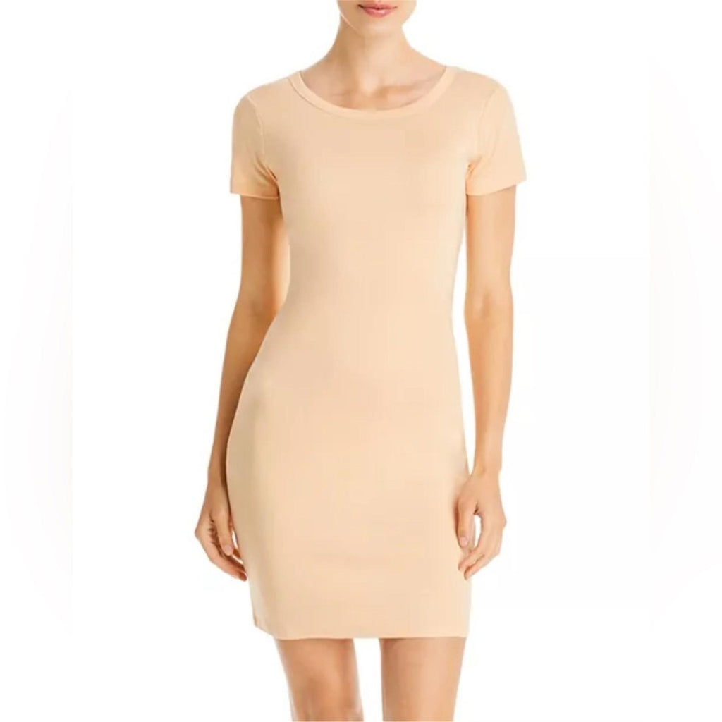 Three Dots Jersey S/S Crewneck T-Shirt Dress in Apricot Ice Size L New w/Tag