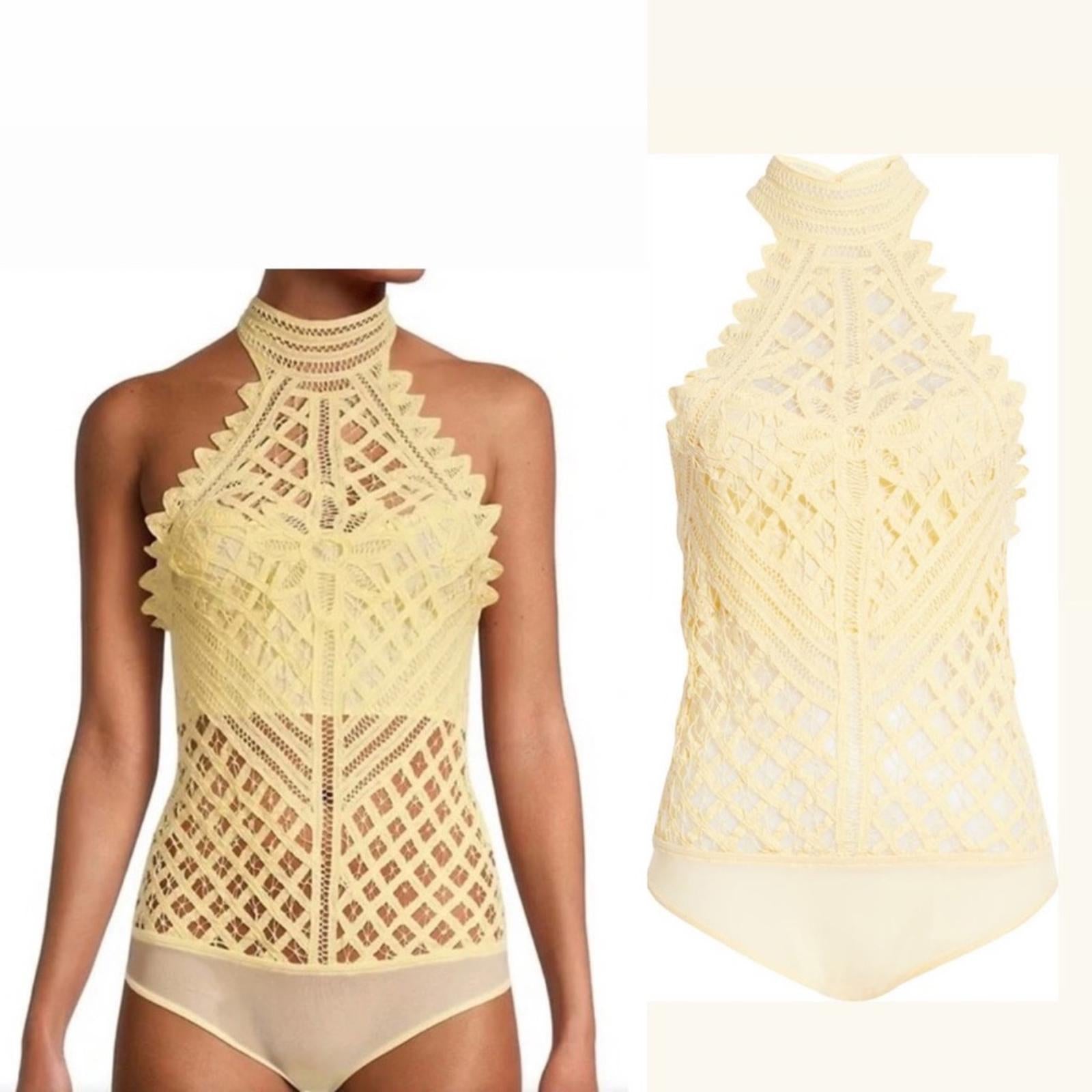 Intimately Free People Vintage Yellow Lace Bodysuit, NWT Size M