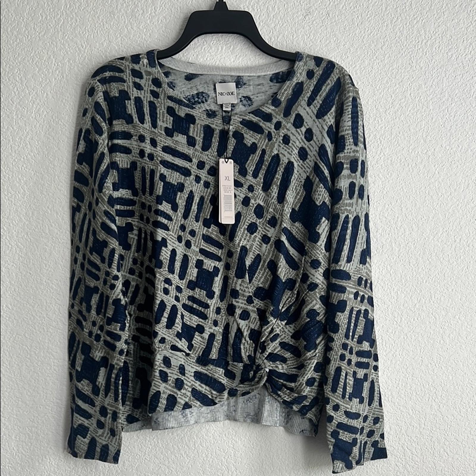 NIC+ZOE Ikat Camo Sweater, Women’s Size XL NWT