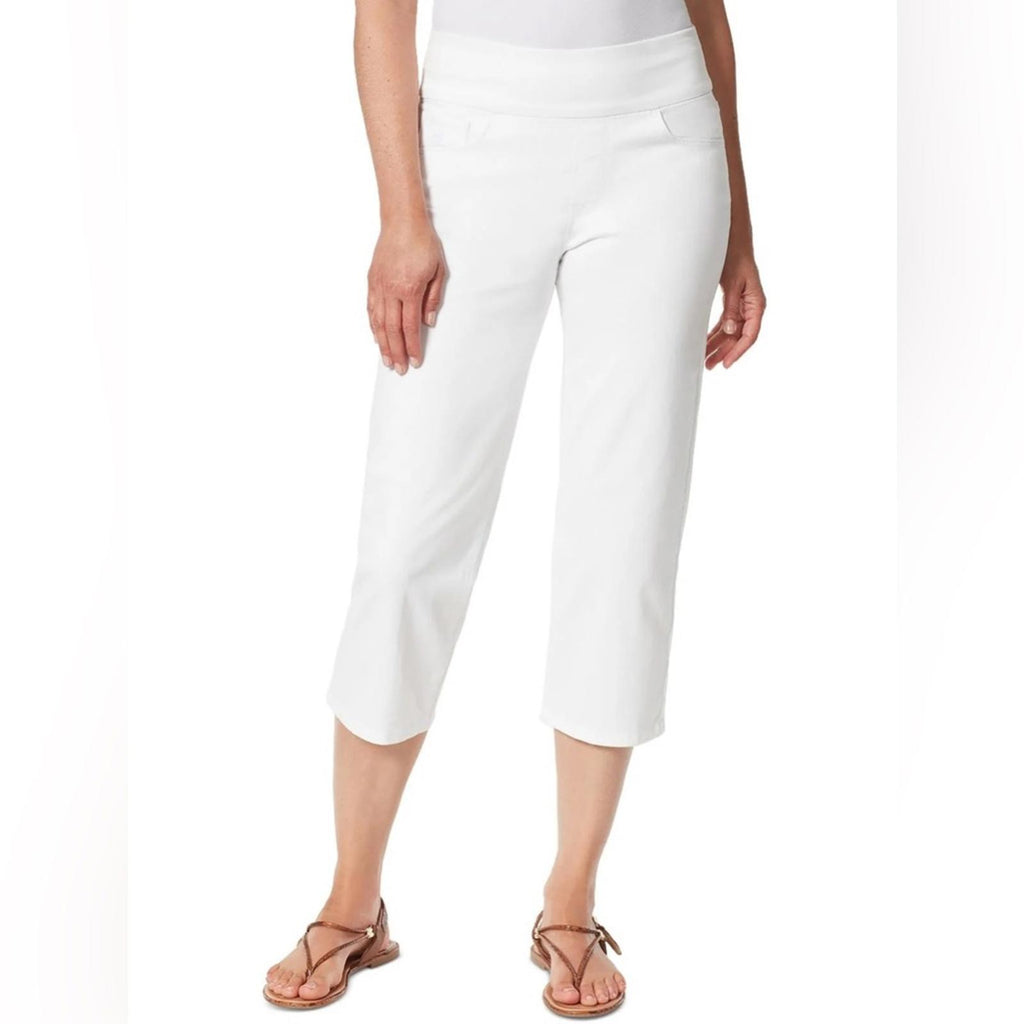 Gloria Vanderbilt Pull-On Amanda Stretch Capri Jeans in White, NWT, Size 16
