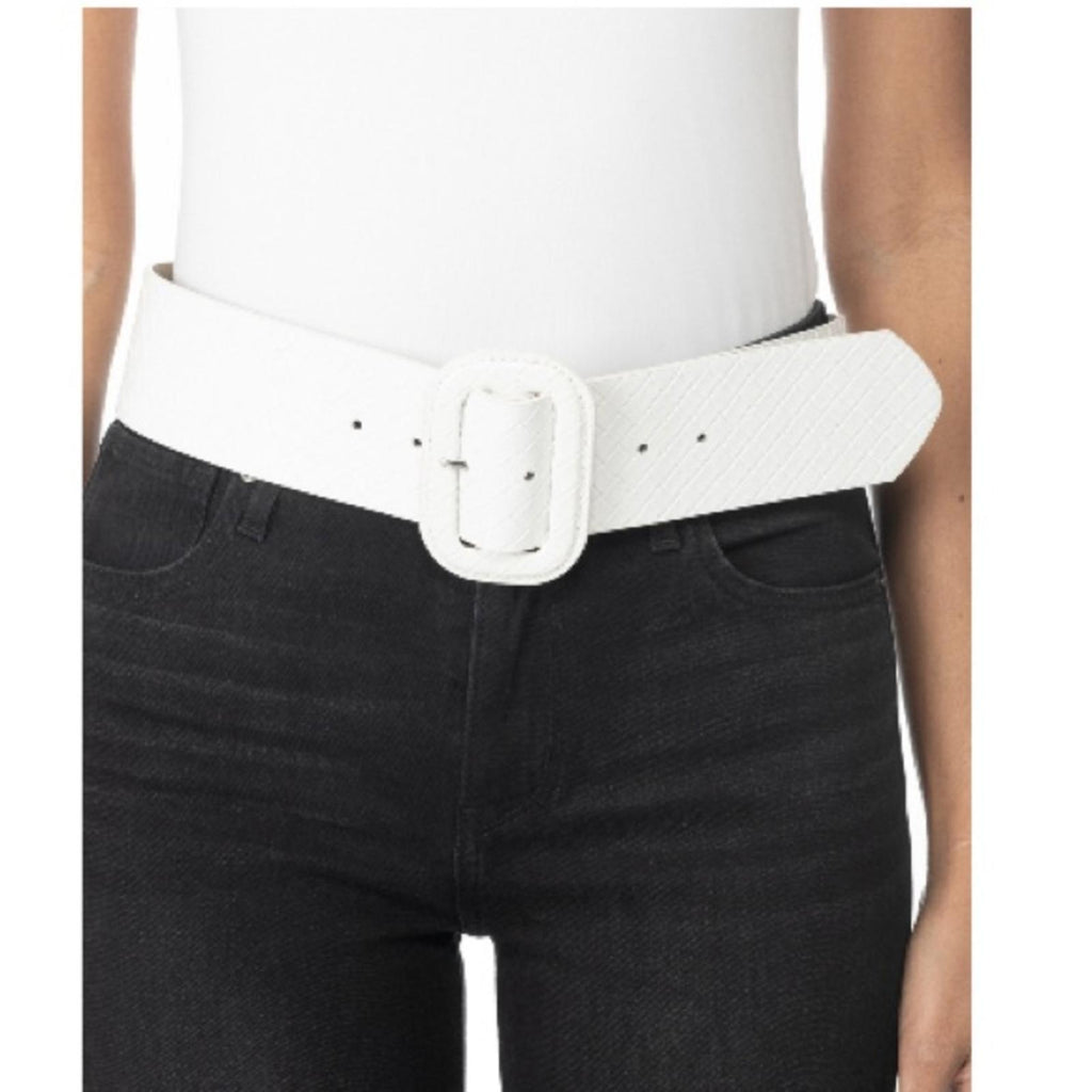 NWT INC Woven Stretch Belt in White, New with Tag, Retail $44.50