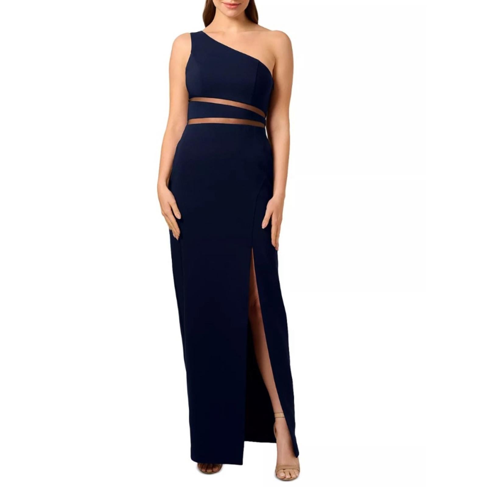 Liv Foster One Shoulder Cutout Gown, Twilight/Navy Maxi Size 12 New w/Tag $350