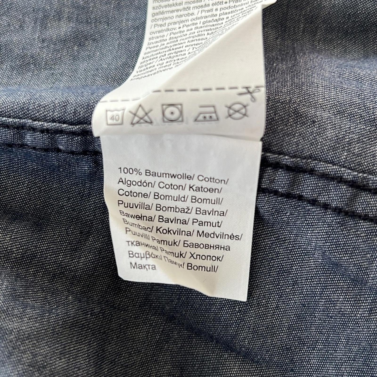 s.Oliver Slim Fit Shirt with All-Over Print, Denim Shirt, Size XL EXCELLENT!