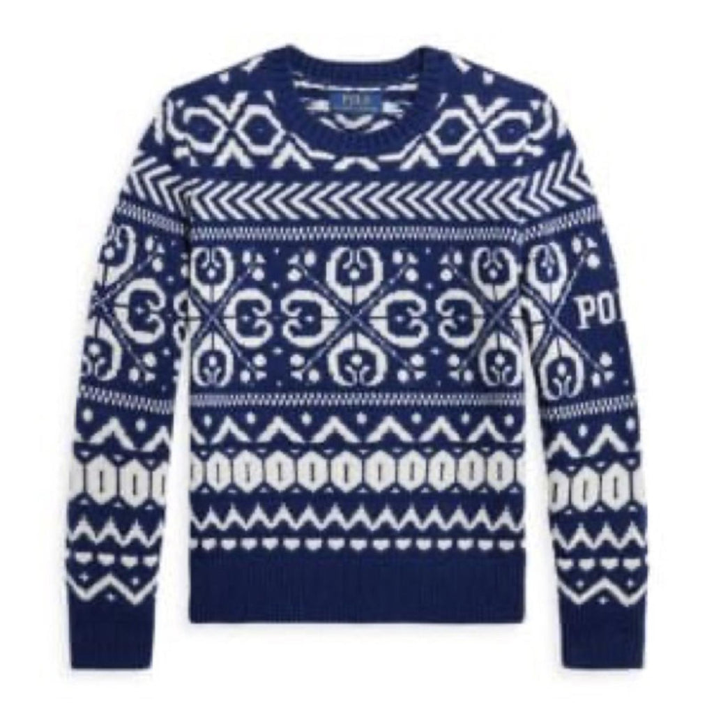 Polo Ralph Lauren Boy's Fair Isle Wool Sweater Multi Navy, Size 4 New w/Tag