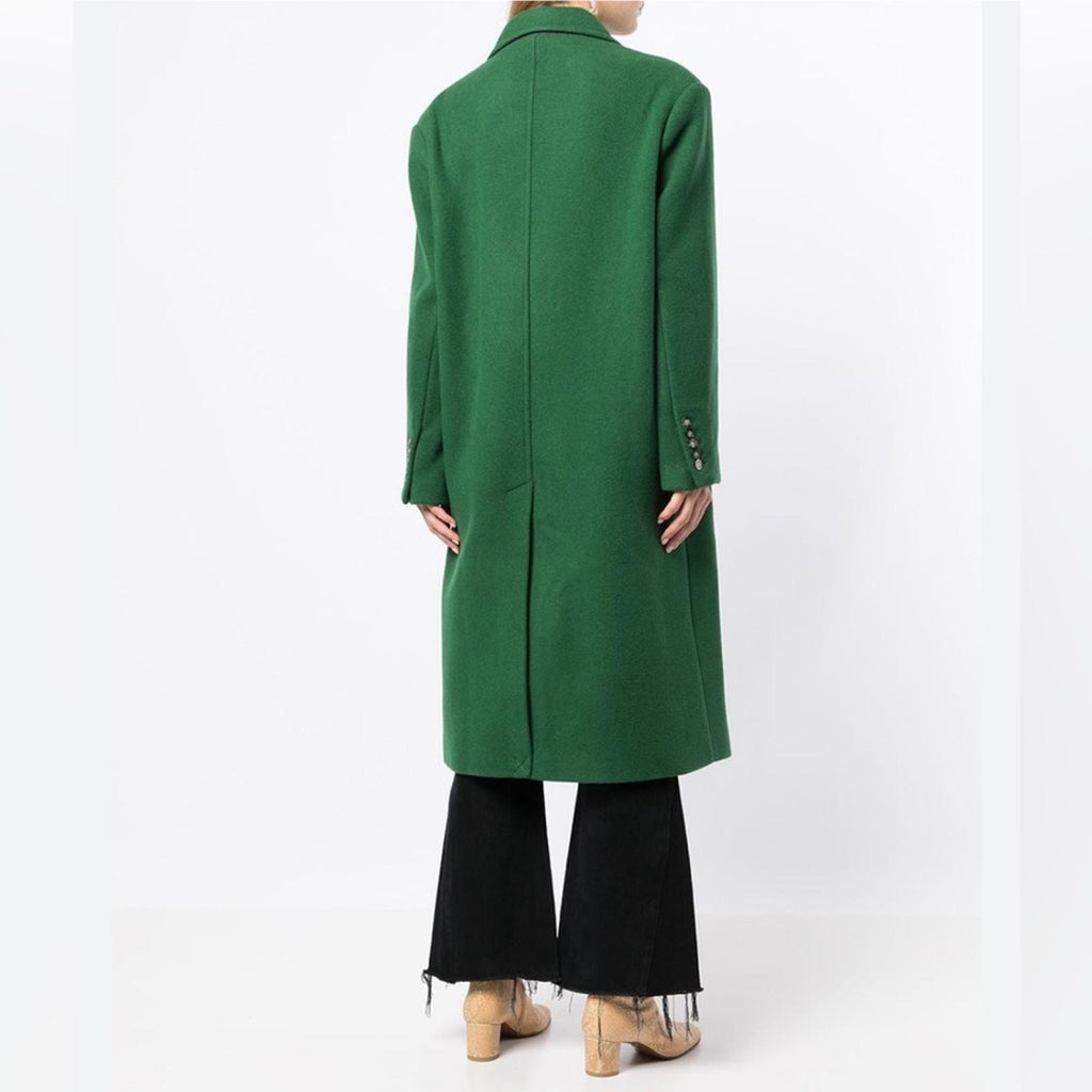 Michael Kors Mensy Double-Breasted Wool Blend Coat in Green, Size XL NEW