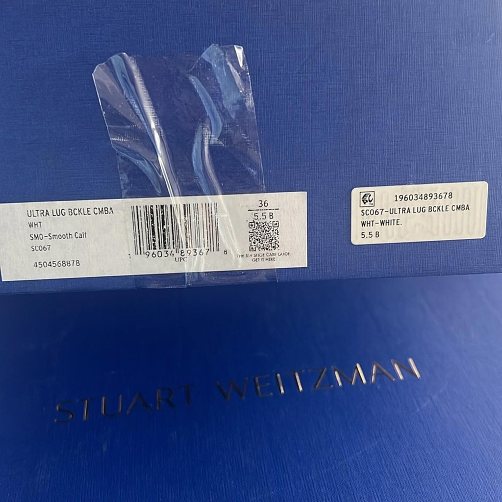 Stuart Weitzman Ultra Lug Sole Buckle Combat Boots Size 36/5.5 NEW in Box $695