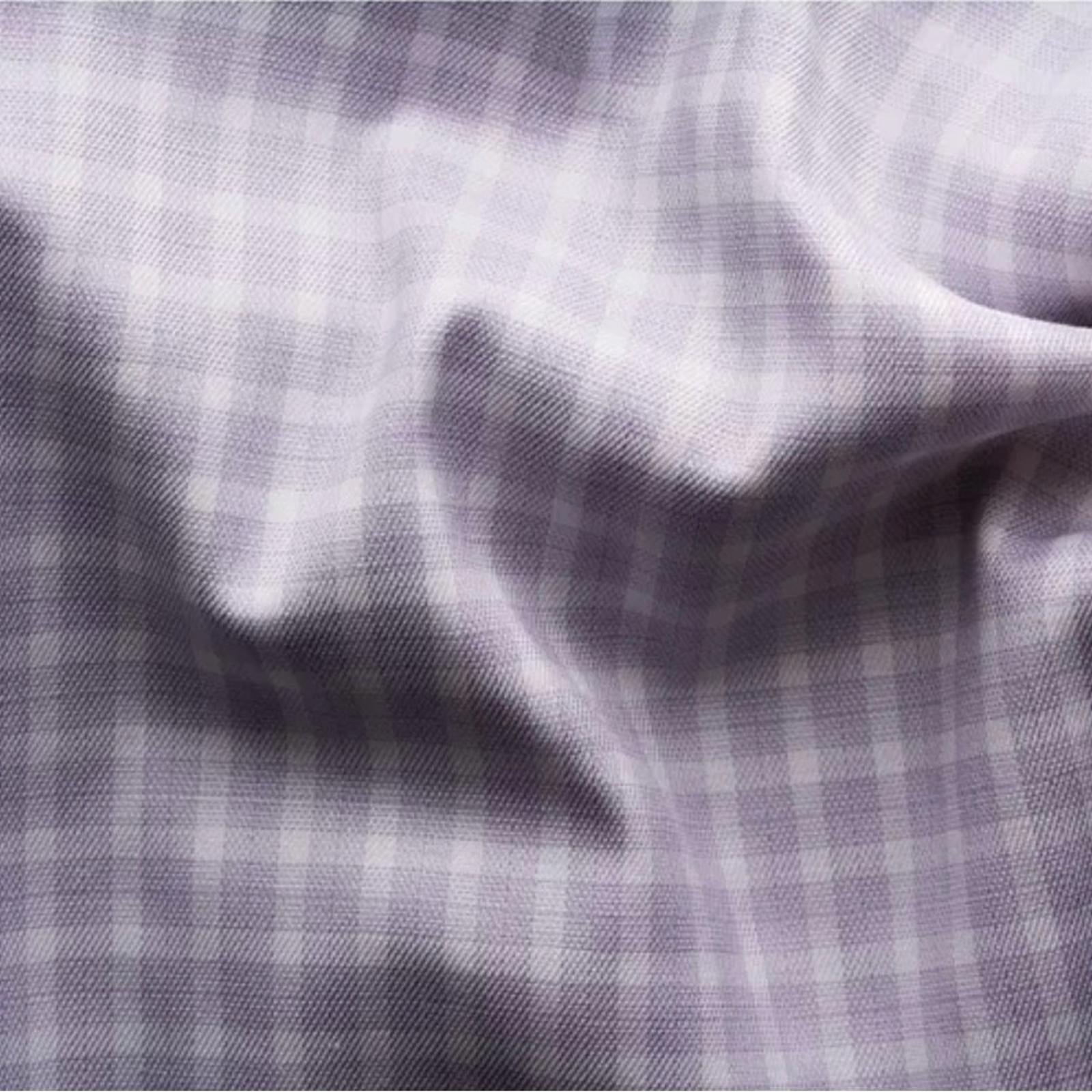 Eton Contemporary Fit Check Cotton Lyocell Shirt in Light Purple, Size 15.5, NEW
