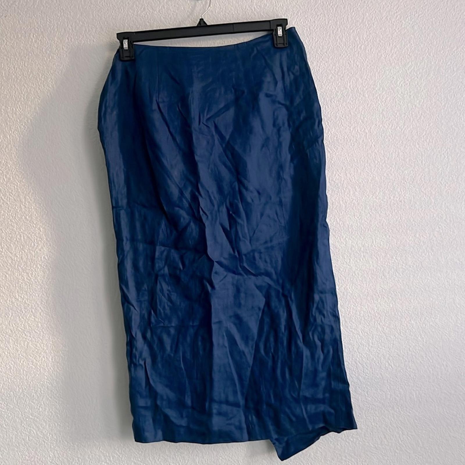 Lauren Ralph Lauren Linen Wrap Midi Skirt in Indigo Sail, Size 4 New w/Tag