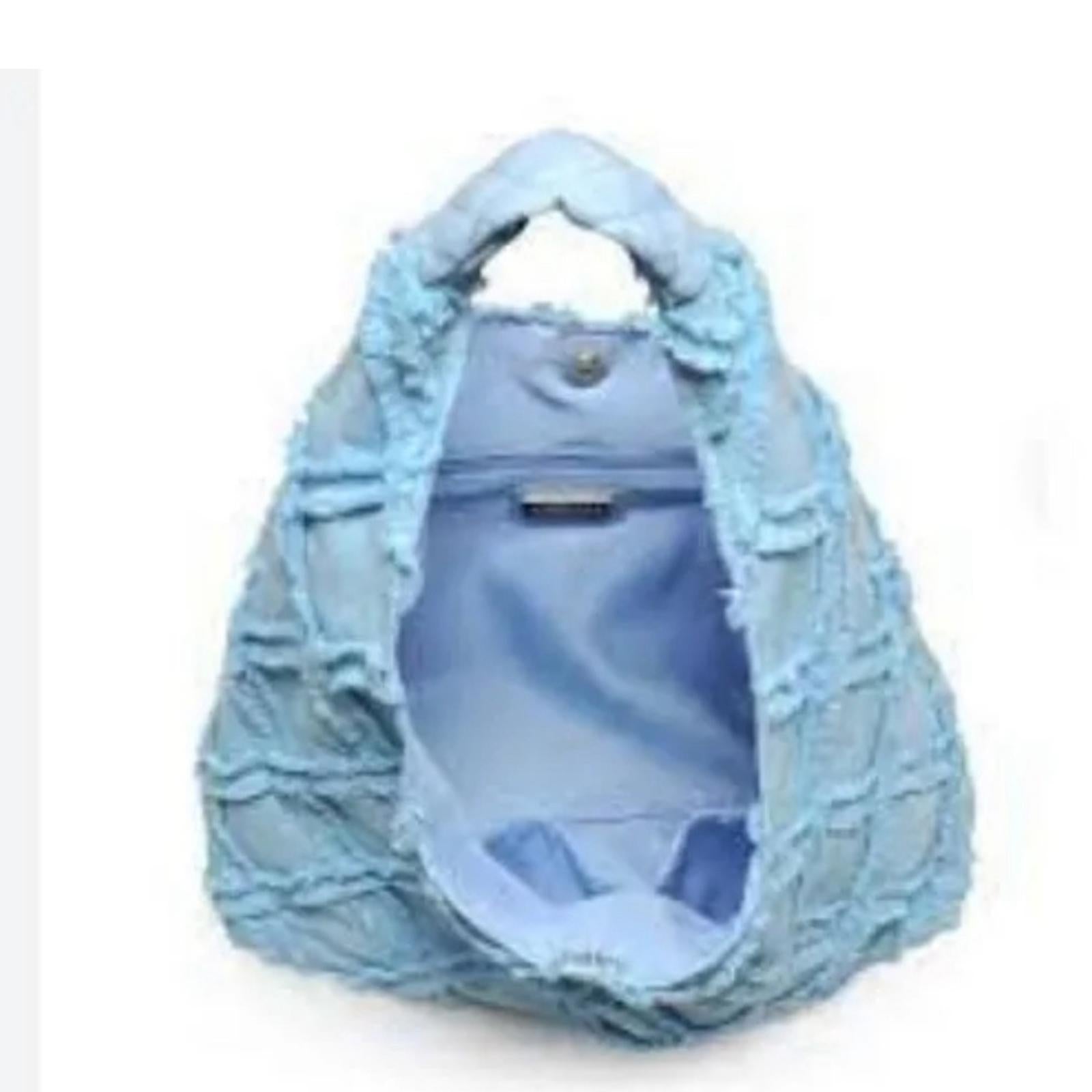 NWT Urban Expressions Barbuda cotton canvas hobo shoulder bag in Sky Blue $100