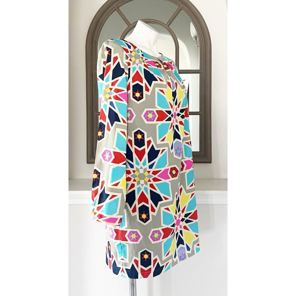 NWT Mara Hoffman Compass Long Sleeve Geometric Print Dress Size L New w/Tag $264