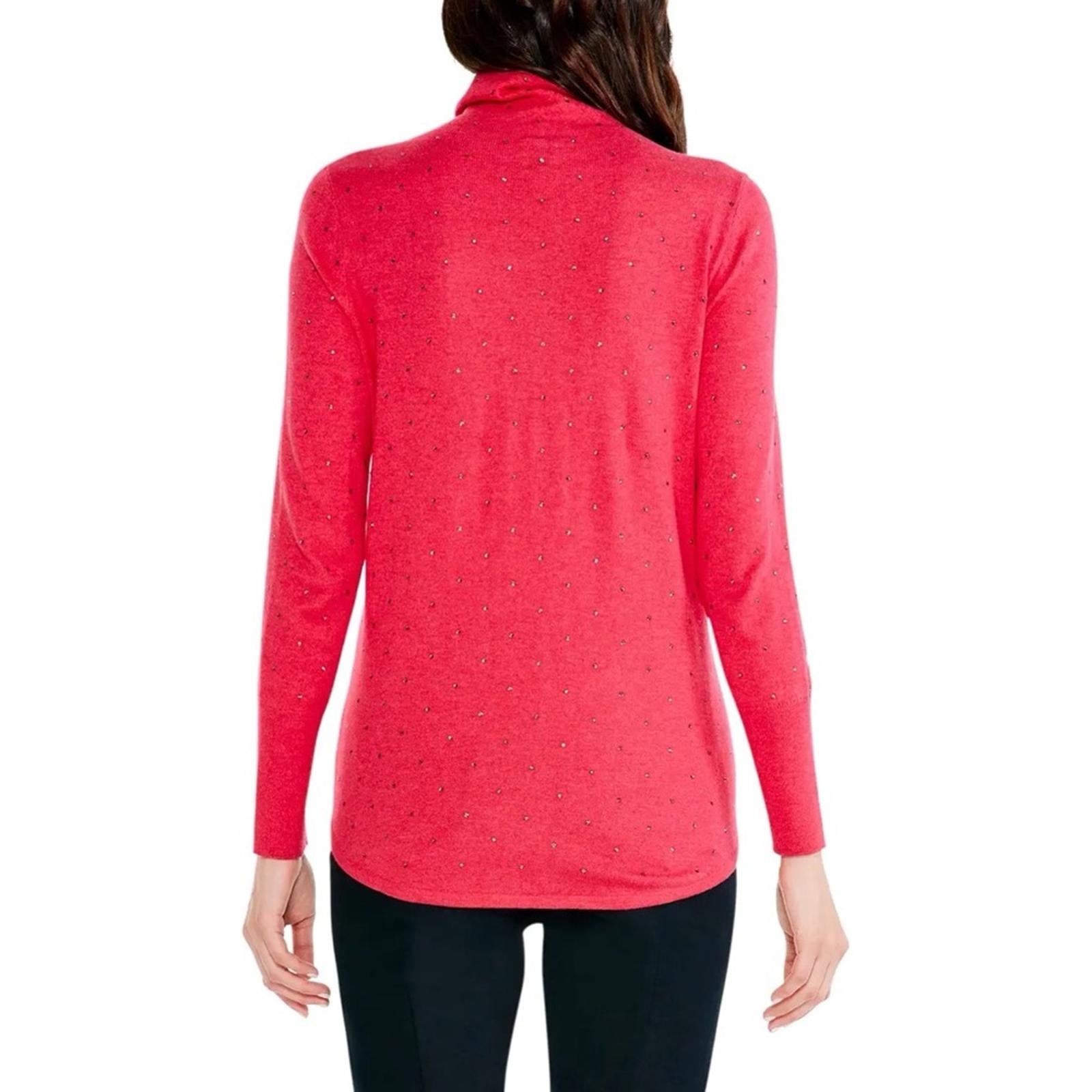 NIC+ZOE Twinkle Turtleneck Sweater in Rose, Size M New w/Tag Retail $158