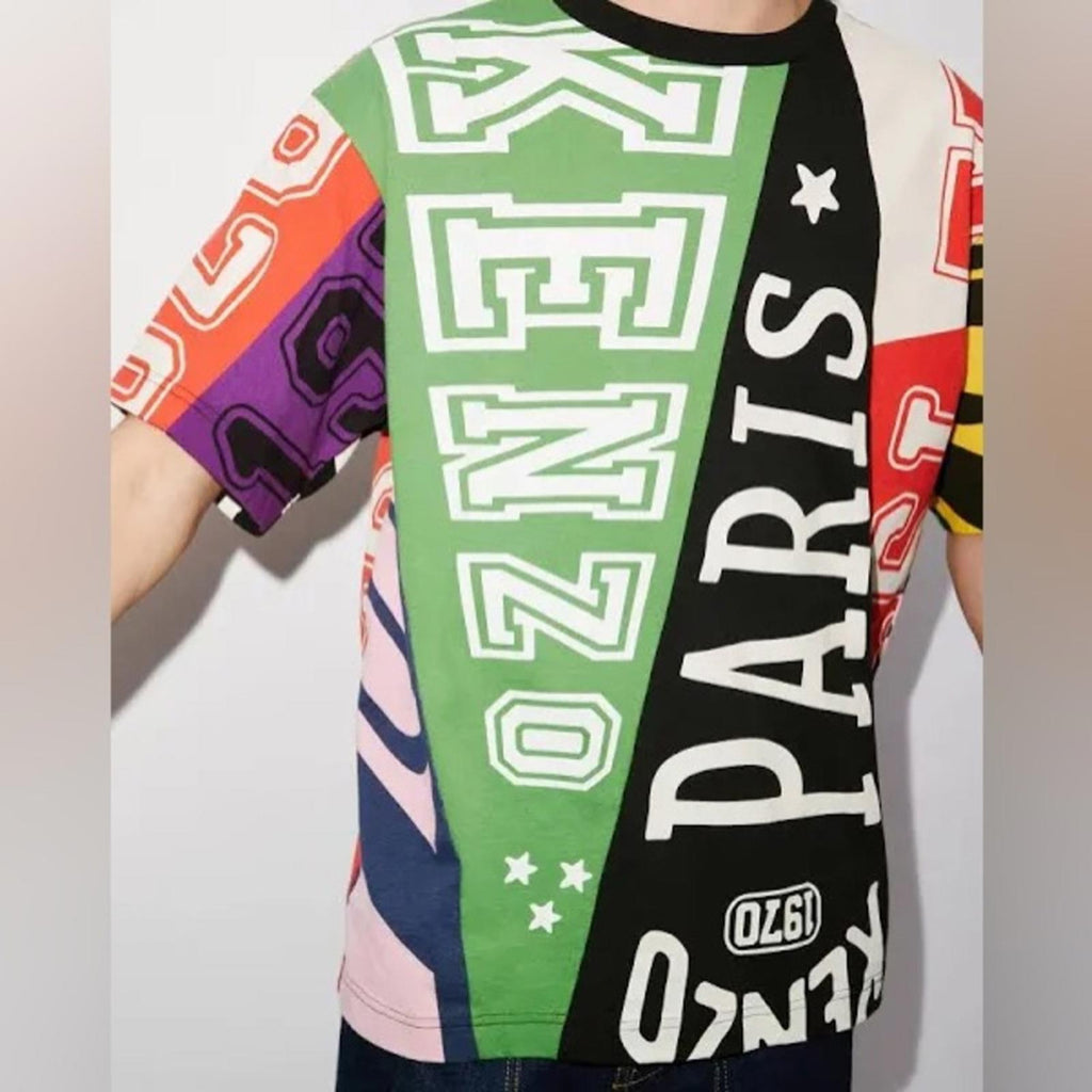 KENZO Flag Print Oversize Cotton T-Shirt, Size S New w/Tag Retail $475