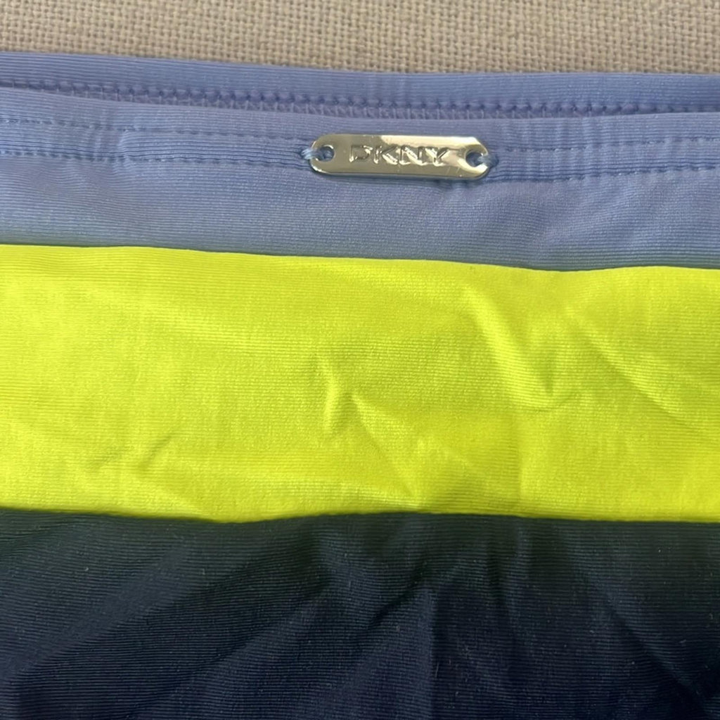DKNY Navy Color Block Stretch Lined Bikini FullCoverage Swim Bottom Size XXL NWT
