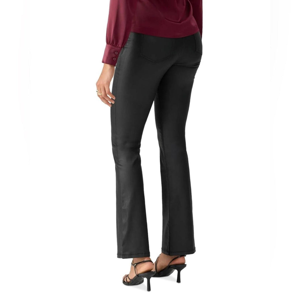 Anthropologie’s Sanctuary Birdy Twill Coated Flare Pants in Black, Size 32 NWT