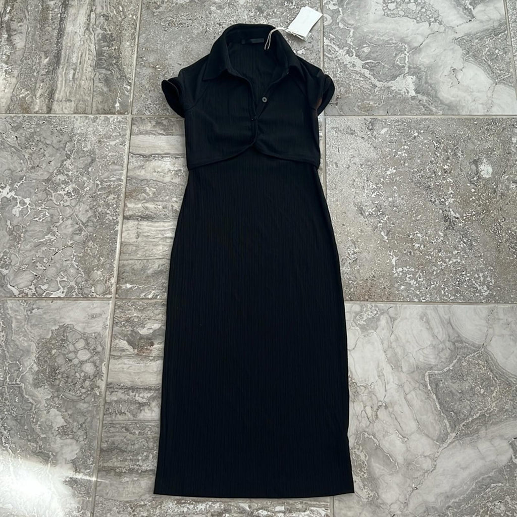 Helmut Lang x Revolve Back-Cut Out Cardigan Dress in Black, NWT, Size S