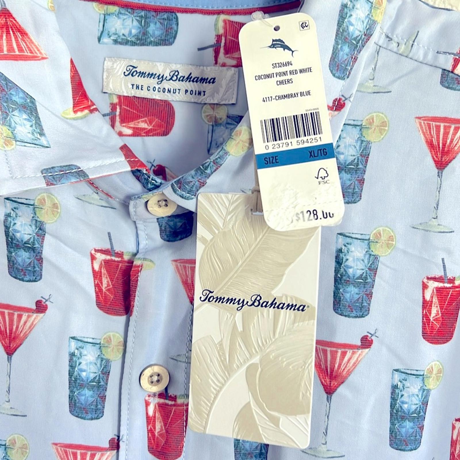 Tommy Bahama Coconut Point Island Zone Short Sleeve Button-Up Shirt NWT Size XL