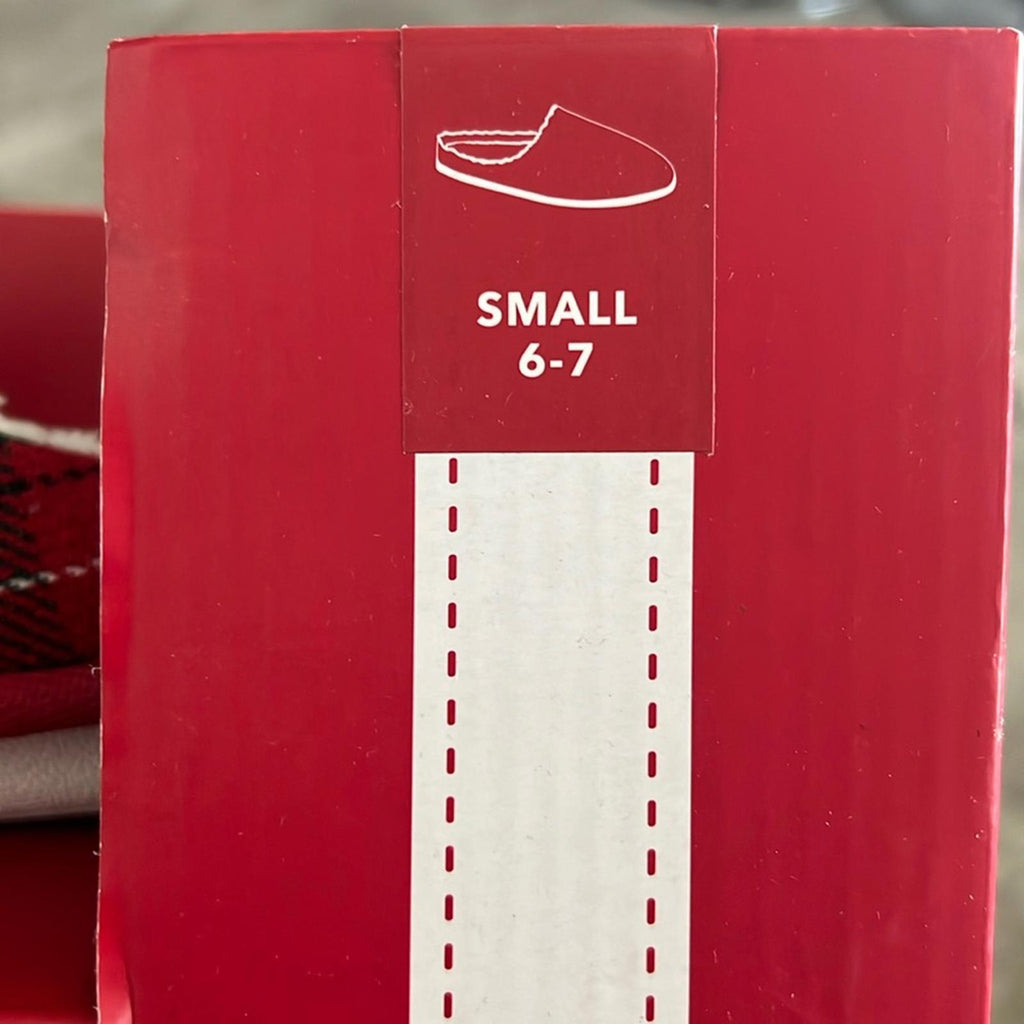 Club Room Men's Flannel Plaid Slide Slippers, (Red, Small) Size 6-7 New in Box