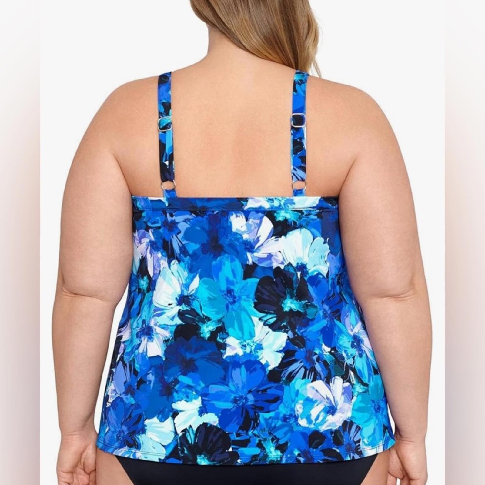 Swim Solutions Women’s Plus Floral Underwire Tankini Swim Top, NWT, Size 16W