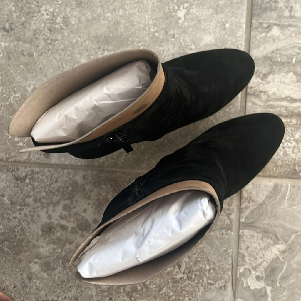 Veronica Beard Dali Suede Platform Ankle Boots, Black Size 8 New in Box $550