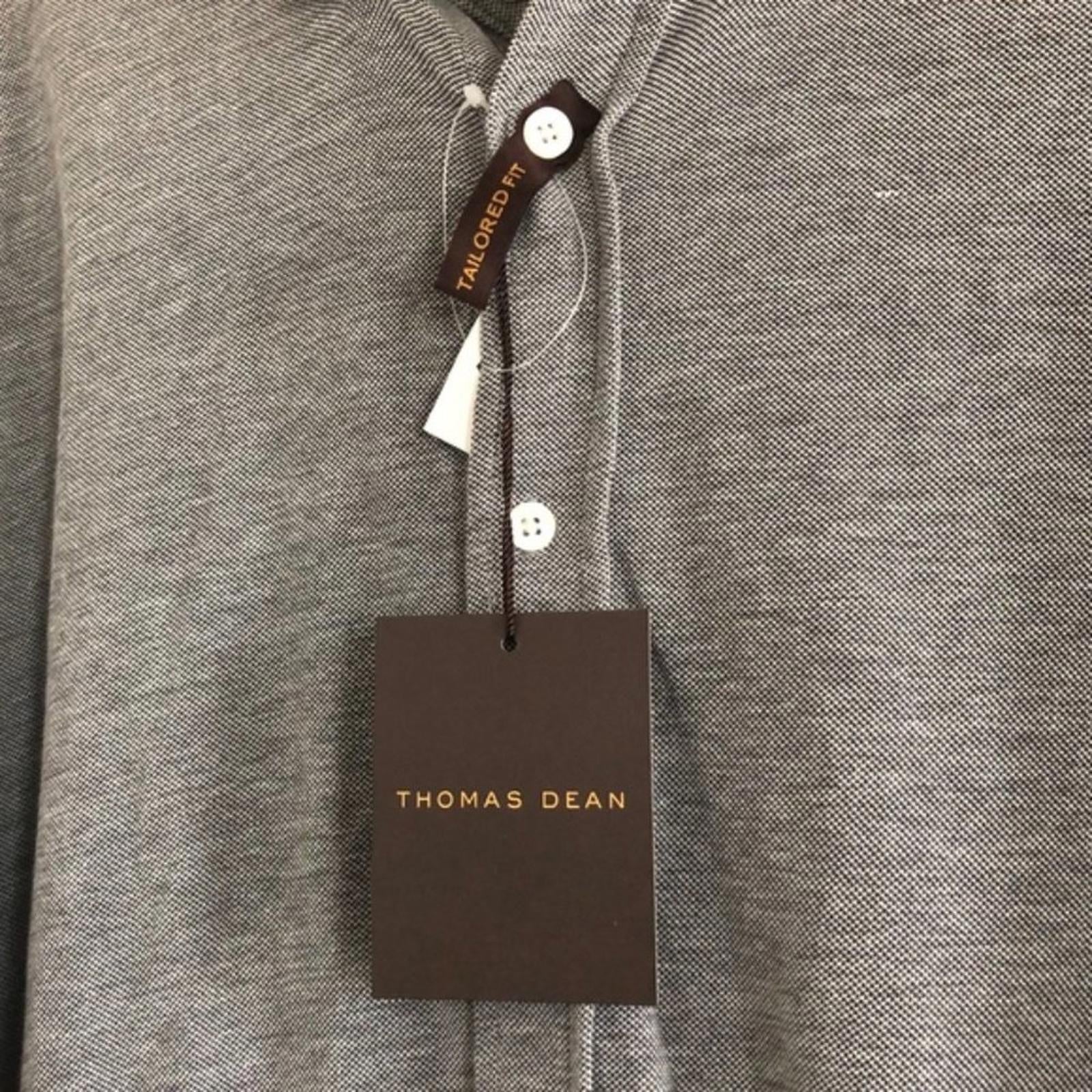 Thomas Dean Textured Button Down Shirt in Grey, Size XL New w/Tag $125