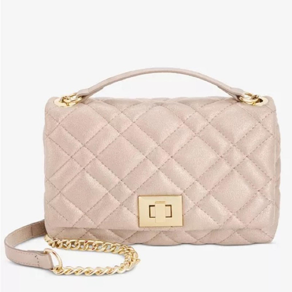 I.N.C. Small Ajae Pearlized Quilted Crossbody Champagne Pearlized, NWT