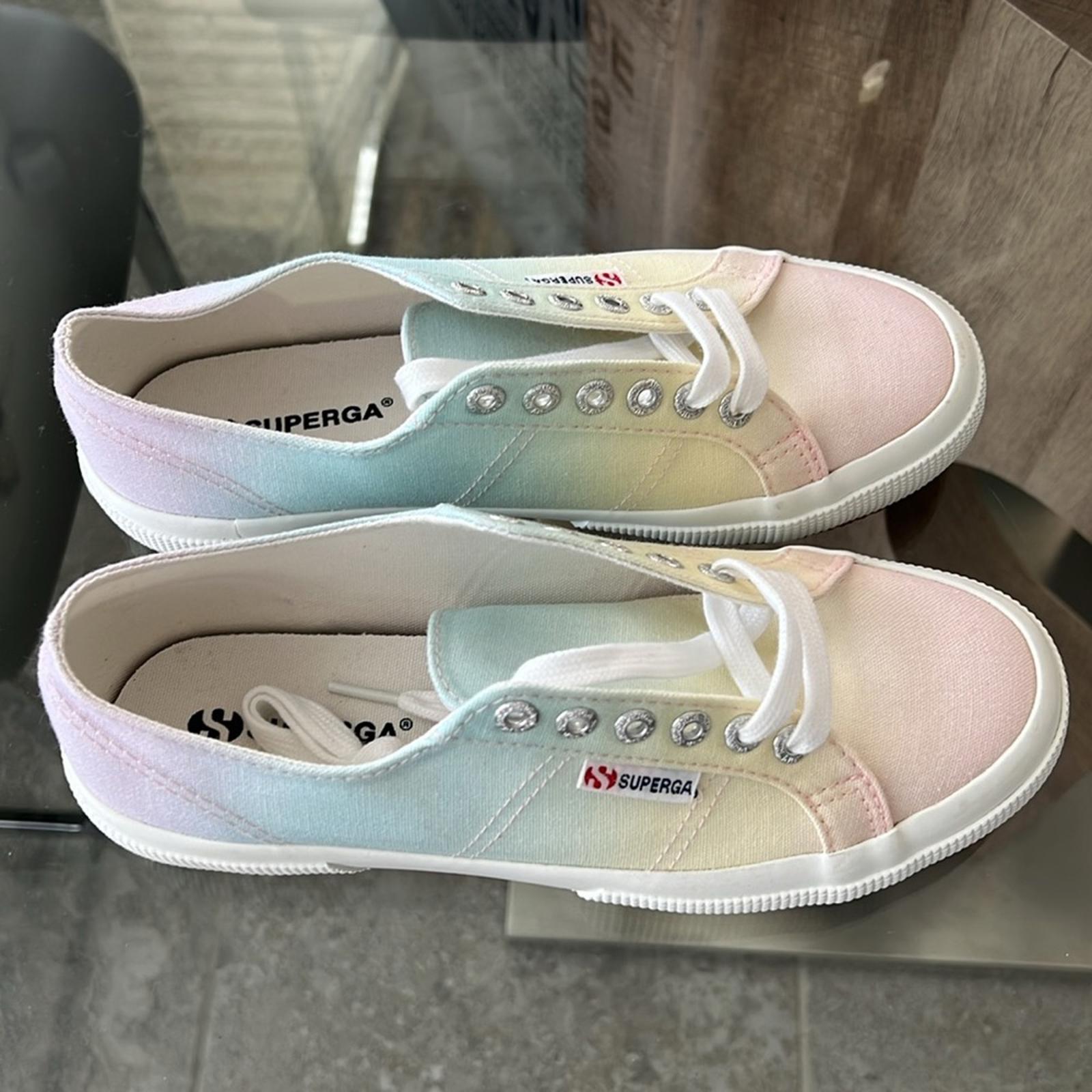 NEW Superga 2750 Gradient Print Pastel Rainbow Sneakers, Size EU 39 New w/o Box
