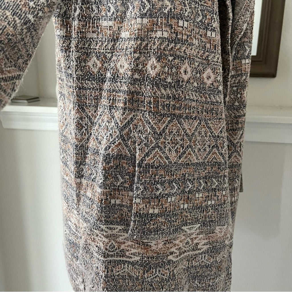 Lucky Brand Aztec Print Tweed Cardigan/Jacket Size L EXCELLENT!