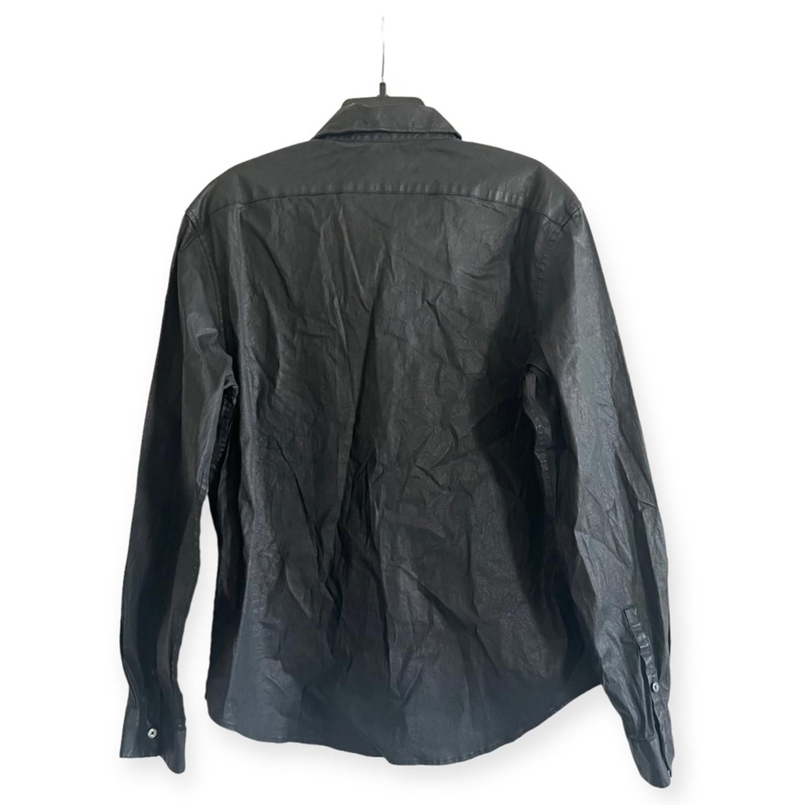 NEW John Varvatos Zill Navy Spread Collar Long Sleeve Shirt, Men's M Retail $498