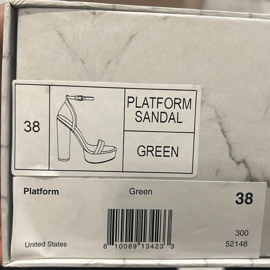 Jessica Rich Green Platform Sandals Size EU 38, New in Box with Dustbag