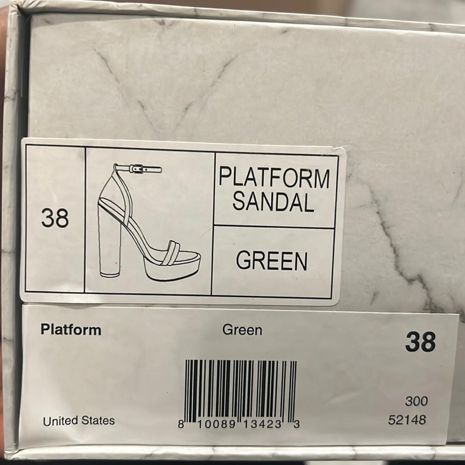 Jessica Rich Green Platform Sandals Size EU 38, New in Box with Dustbag