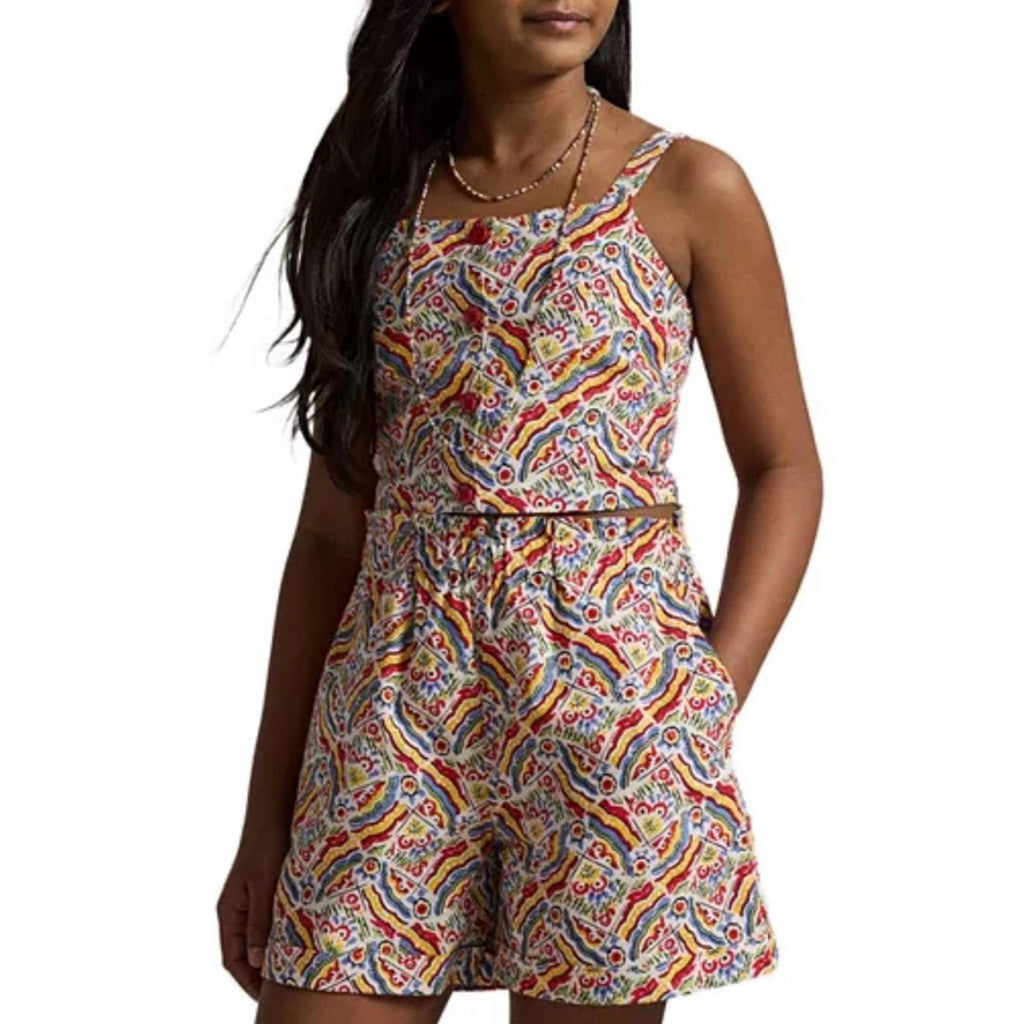 Polo Ralph Lauren Girls' Riviera-Print Top & Short Set, Size 12, NWT