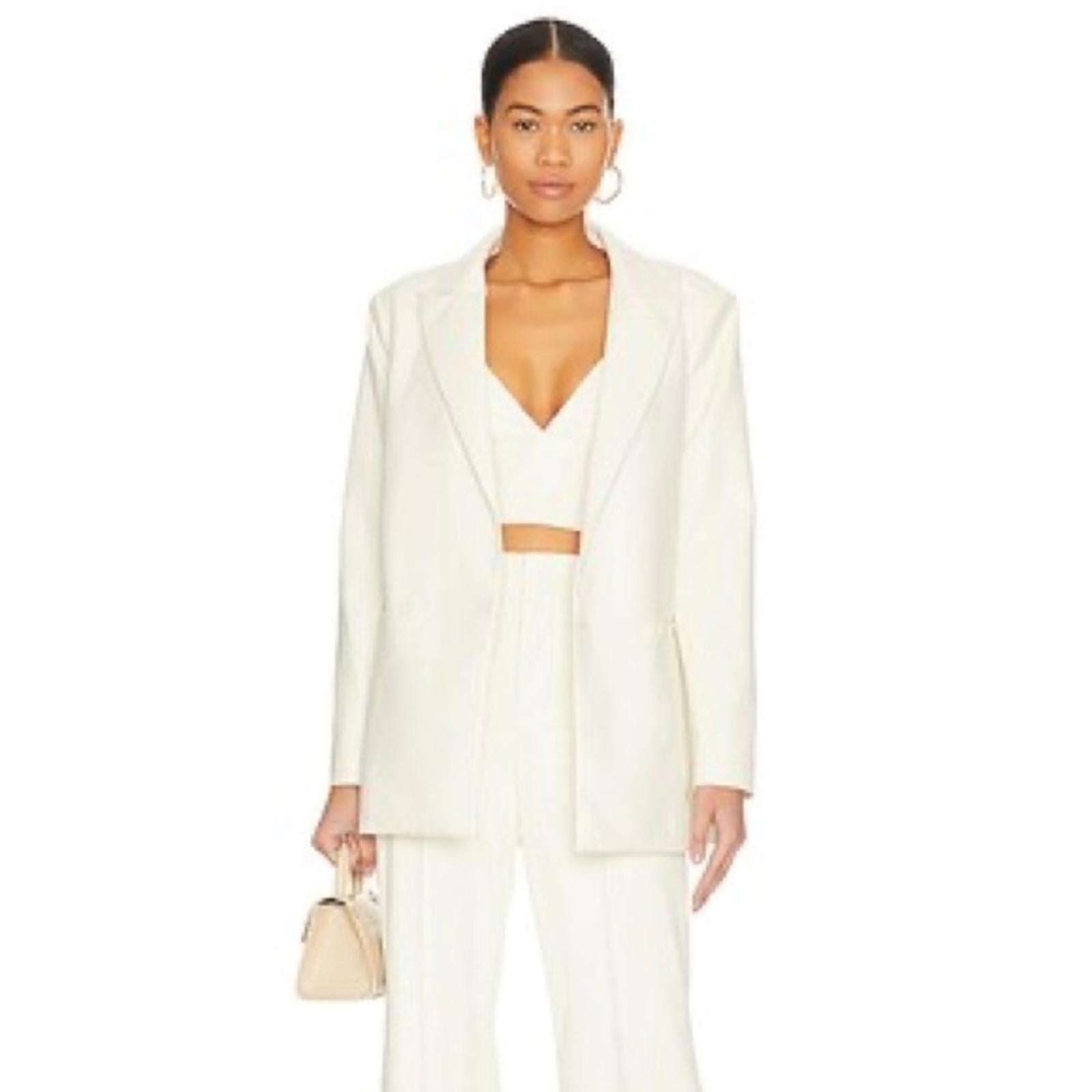 Alice+Olivia Warm One-Button Faux Leather Blazer, Size 4 New w/Tag $495 SOLD OUT