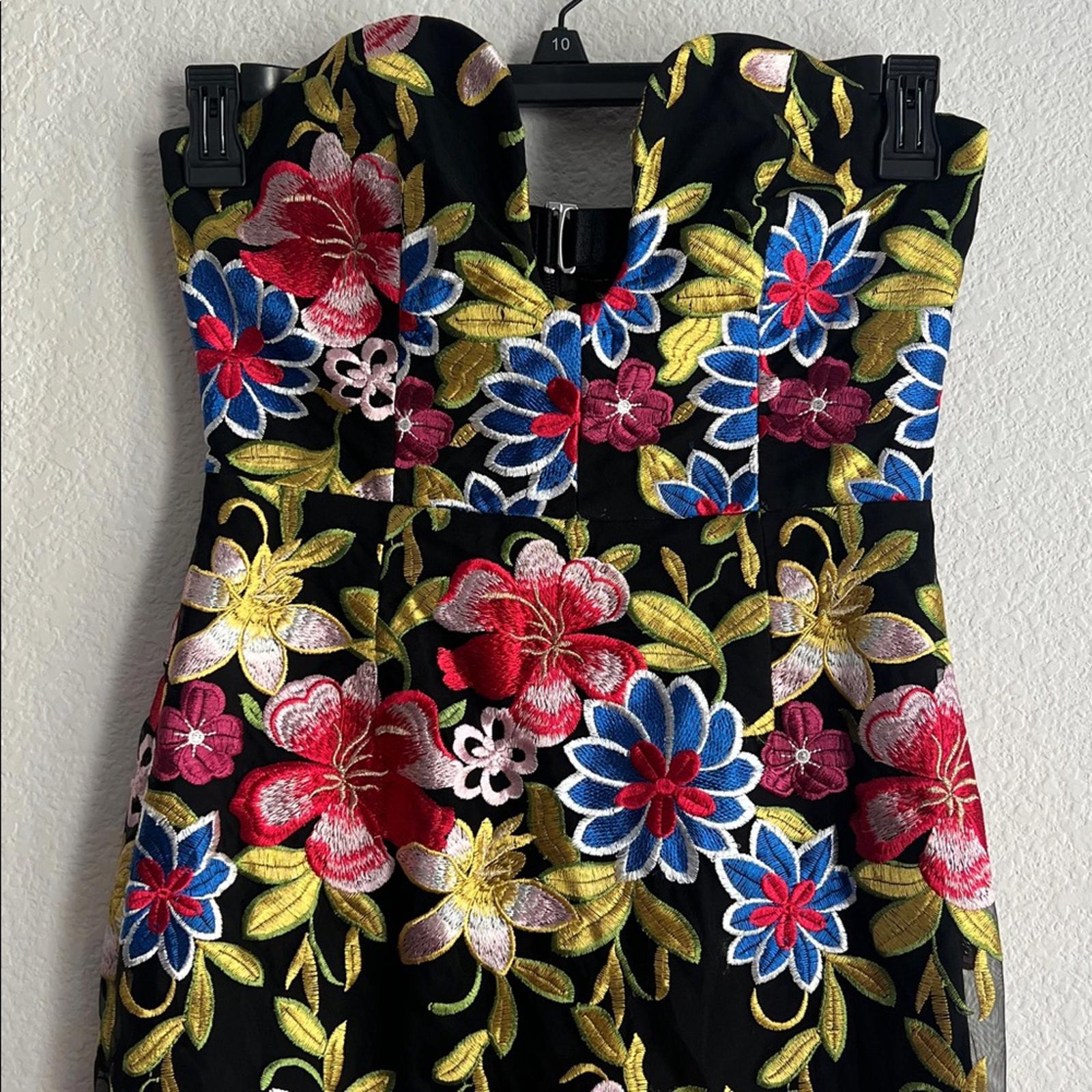 Milly Strapless Artem Spanish Garden Embroidery Midi Dress, Size 6, NEW