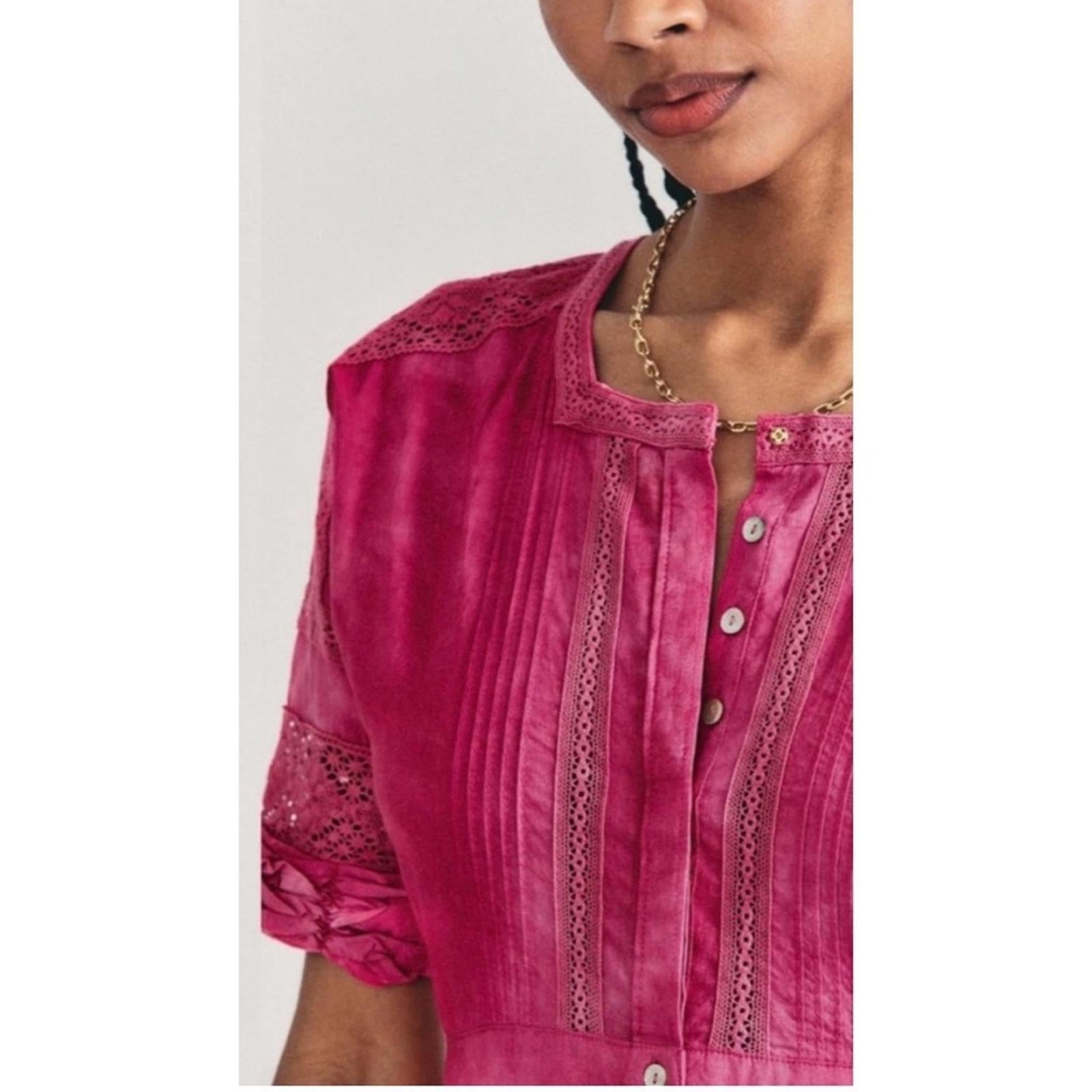 LoveShackFancy Edie Lace Short Sleeve Shirt Dress, Size XS NWT SOLD OUT!