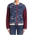 Free People Bomber Jacket, Chambray Navy Electric Cotton Linen Denim Size S NWT