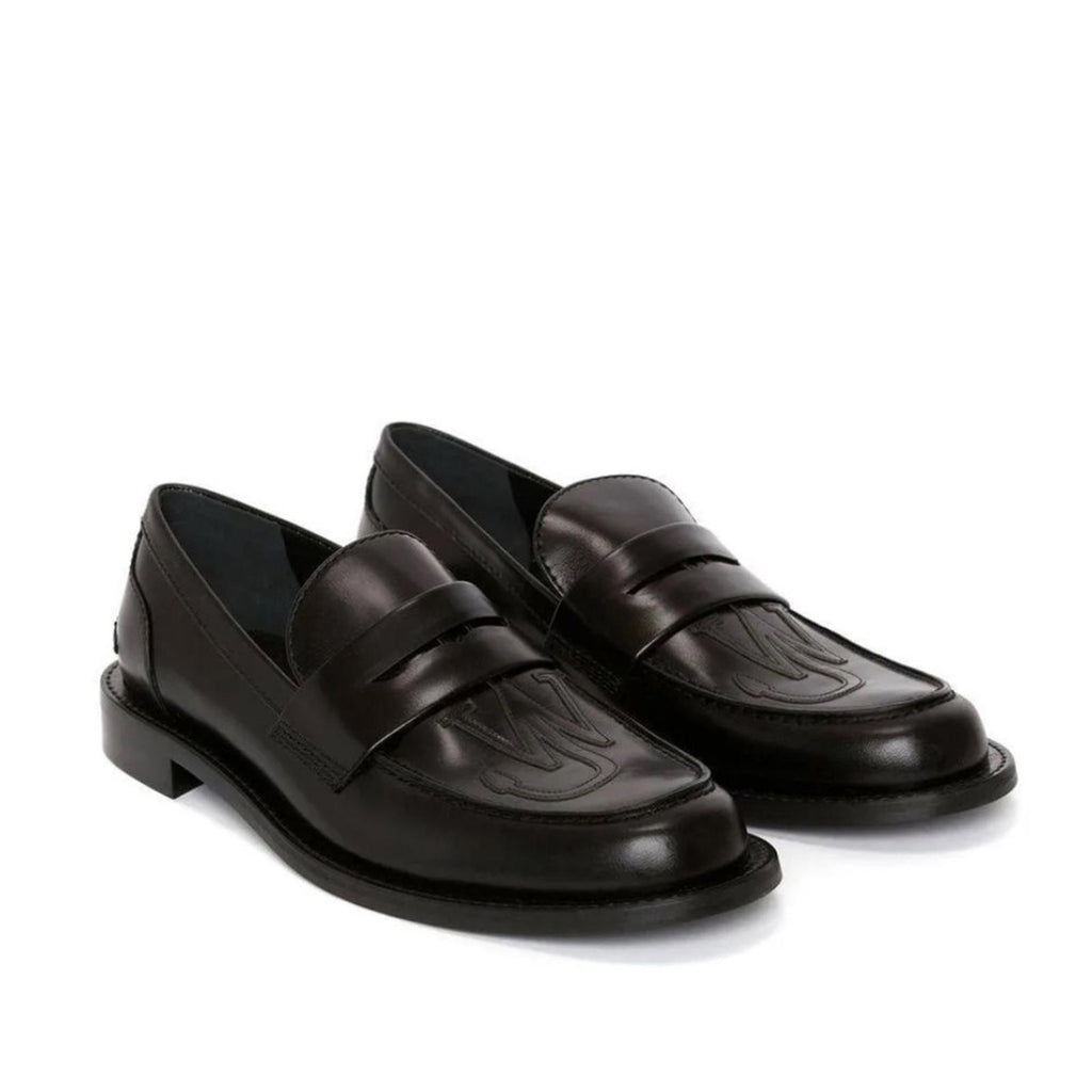 JW Anderson Anchor Logo Loafers in Black Leather Size 42 New in Box w/Dust Bag