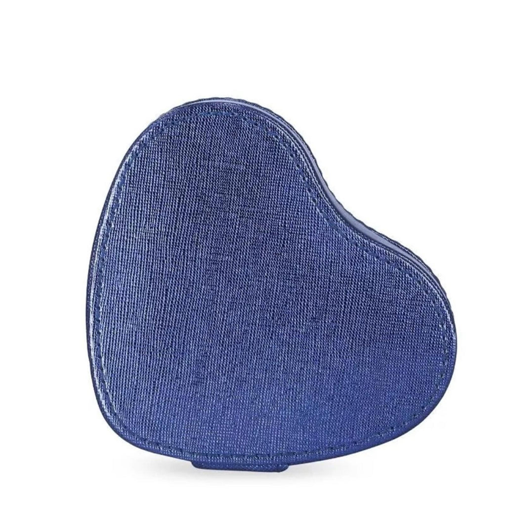 Stella & Max Heart Shaped Compact Jewelry Travel Box in Blue, New w/Tag